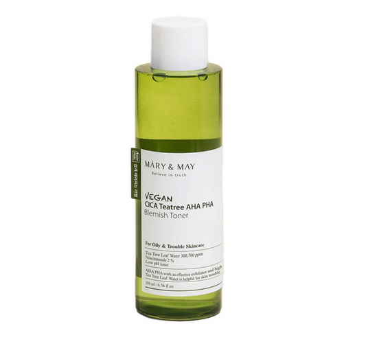 Успокаивающий тоник для проблемной кожи Mary&May Vegan CICA Tea Tree AHA PHA Toner